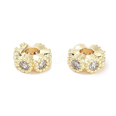 Brass Micro Pave Cubic Zirconia Beads KK-C051-32G-02-1