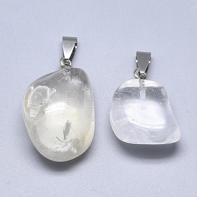 Natural Quartz Crystal Pendants G-T122-32C-1
