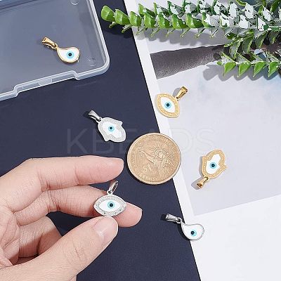 6Pcs 6 Style 304 Stainless Steel Pendants STAS-UN0039-43-1