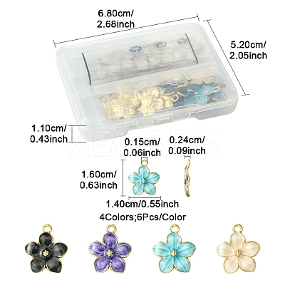 30Pcs 5 Colors Alloy Enamel Pendants ENAM-FS0002-07-1