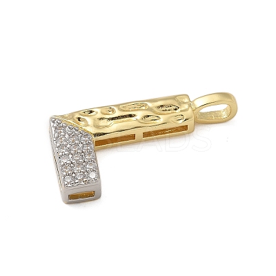 Brass Micro Pave Cubic Zirconia Pendants KK-B126-02G-L-1