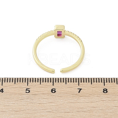 Brass Micro Pave Cubic Zirconia Cuff Rings RJEW-S400-16A-G-1