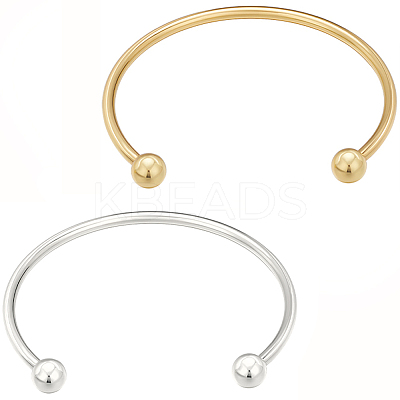 6Pcs 2 Colors Brass Cuff Bangle Making KK-BBC0022-73-1
