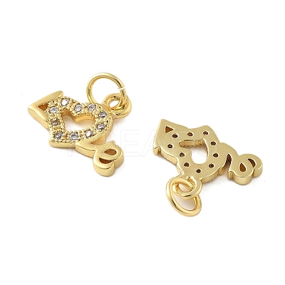Brass Micro Pave Cubic Zirconia Pendants KK-C092-24H-G-1