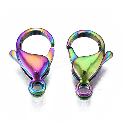 Ion Plating(IP) 304 Stainless Steel Lobster Claw Clasps STAS-S119-004D-1