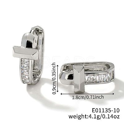 Geometric U-shaped Brass Hoop Earrings for Women SW5755-10-1