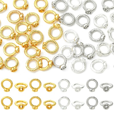 10Pcs Brass Ring Charm Connectors KK-YW0004-18G-1