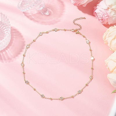Brass Satellite Chains Necklaces NJEW-JN05254-1