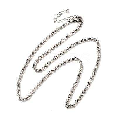 304 Stainless Steel Rolo Chain Necklaces NJEW-C060-02P-1