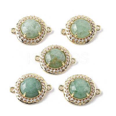 Natural Green Aventurine Faceted Connector Charms G-H323-03G-10-1