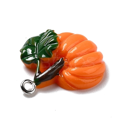 Autumn Theme Opaque Resin Pendants RESI-B011-15-1