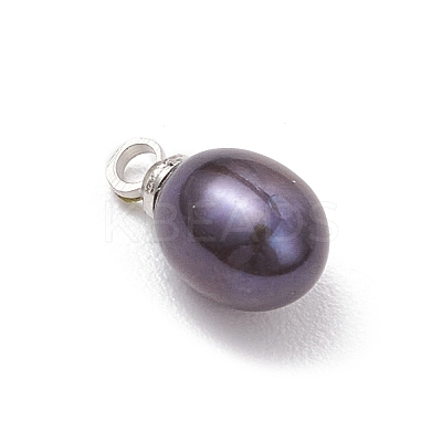 Dyed Natural Cultured Freshwater Pearl Pendants PALLOY-TA00244-1
