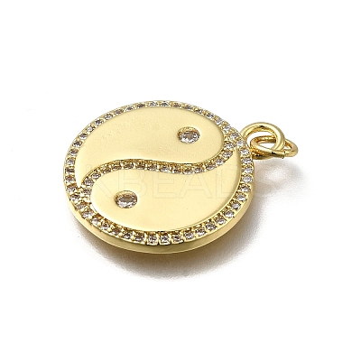 Brass Micro Pave Cubic Zirconia Pendants KK-C090-27G-1