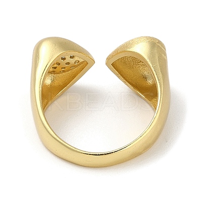Rack Plating Brass Micro Pave Cubic Zirconia Cuff Finger Rings for Women RJEW-C114-19E-G-1