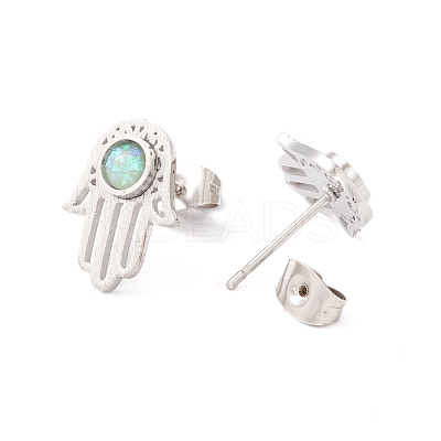 304 Stainless Steel Studs Earrings EJEW-M208-08P-1