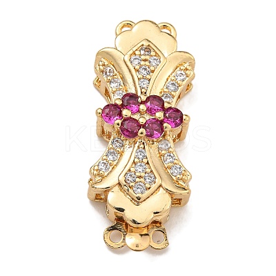 Brass Micro Pave Cubic Zirconia Box Clasps KK-U037-17G-01-1