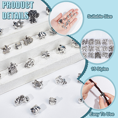 Ocean Theme Tibetan Style Alloy European Large Hole Beads FIND-NB0003-42-1