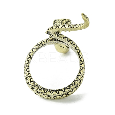 Snake Alloy Cigarette Holder Ring RJEW-K275-26AB-1