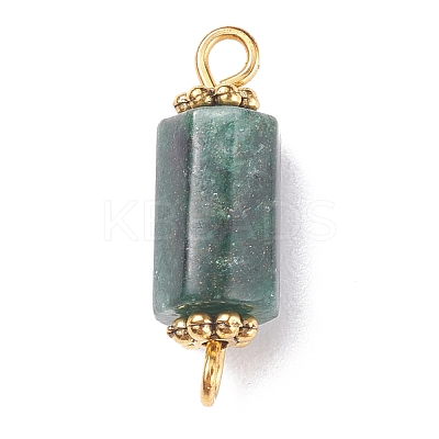 Natural Emerald Connector Charms PALLOY-JF01372-1