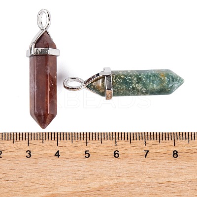 Natural Indian Agate Pointed Pendants G-M378-01P-A39-1