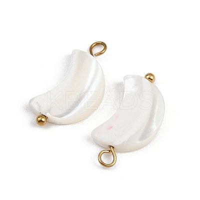 Natural Shell Moon Pendants STAS-D378-37G-1