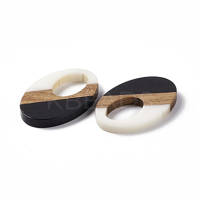 Opaque Resin & Walnut Wood Pendants RESI-M027-02D-1