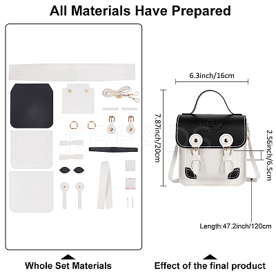 DIY PU Leather Women's Satchel Bag Kits DIY-WH0430-515B-1