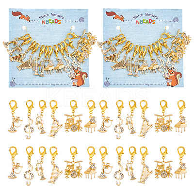 Music Theme Stitch Markers HJEW-AB00183-1