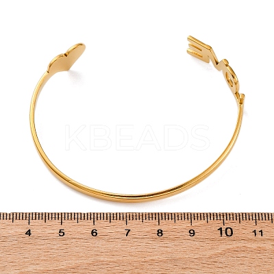 304 Stainless Steel Cuff Bangles for Women BJEW-F491-01G-03-1