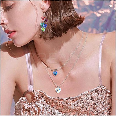 40Pcs 8 Colors Electroplate Glass Charms GGLA-YW0001-16-1