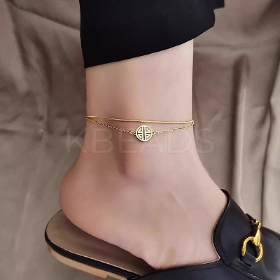 316L Surgical Stainless Steel Charm Anklets for Women FS-WG47470-52-1
