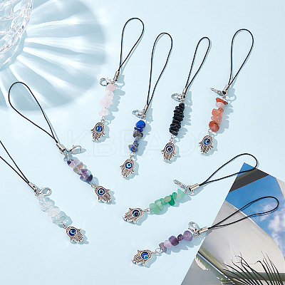 Gemstone Chips Cell Phone Strap Charm HJEW-PH01853-1