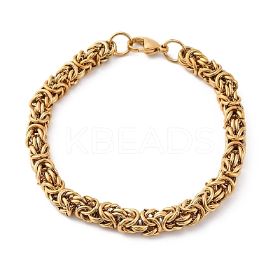201 Stainless Steel Byzantine Chain Bracelets BJEW-B078-152G-1
