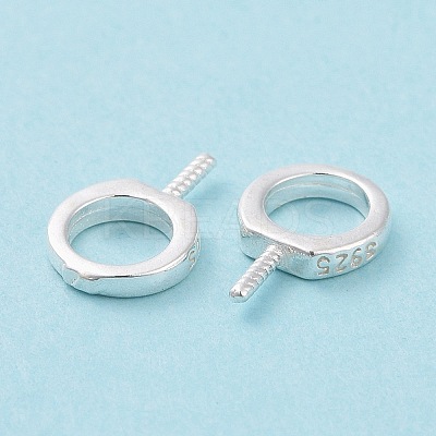 925 Sterling Silver Screw Eye Peg Bails X-STER-D035-42S-1