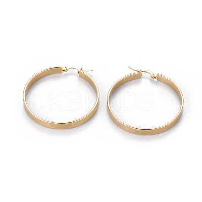 304 Stainless Steel Big Hoop Earrings EJEW-F219-01B-G-1