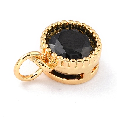 Real 18K Gold Plated Brass Inlaid Cubic Zirconia Charms LS-ZIRC-L100-081G-04-1