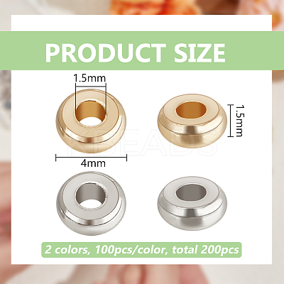 2 Colors Brass Flat Round Spacer Beads KK-BC0014-21A-1