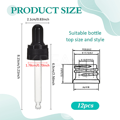 Straight Tip Glass Droppers PH-TOOL-G011-13C-1