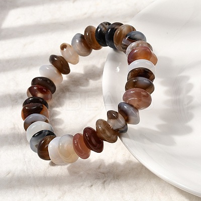 Natural Agate Beads Stretch Bracelets for Women Men G-P614-07-1