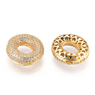 Brass Micro Pave Cubic Zirconia Pendants KK-N254-06G-O-1