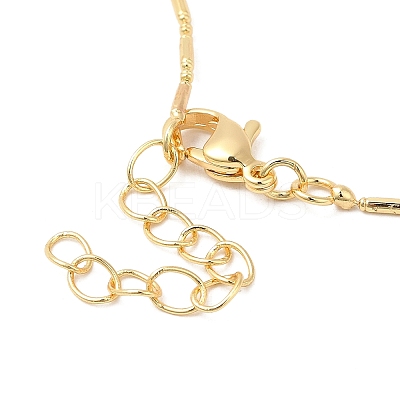 Rack Plating Brass Column Ball Chain Necklace for Women NJEW-F311-09G-1