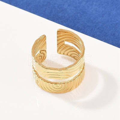 304 Stainless Steel Cuff Open Rings for Women RJEW-H255-01G-06-1