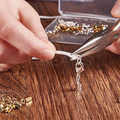 Rack Plating Brass Lobster Claw Clasps with Clip Ends KK-PH0035-34-1