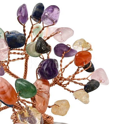 Natural Mixed Gemstone Chips Tree of Life Decorations DJEW-Q010-01E-1