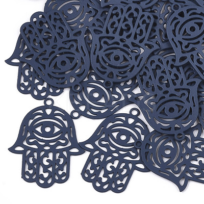 430 Stainless Steel Filigree Pendants STAS-T042-15A-1