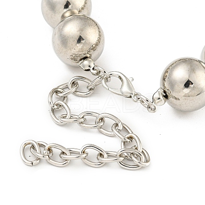 CCB Chunky Bead Ball Iron Chain Necklaces NJEW-K261-04P-1