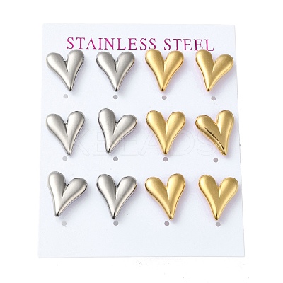 PVD Vacuum Plating 304 Stainless Steel Stud Earring EJEW-C099-04GP-1