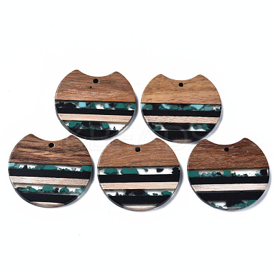Resin & Walnut Wood Pendants RESI-N025-014A-D02-1