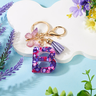 Resin Butterfly Pendant Keychains KEYC-TAC0034-03B-1