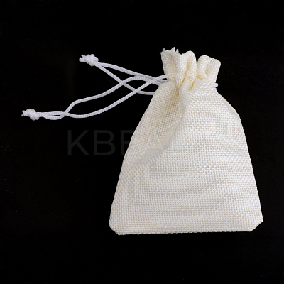 Polyester Imitation Burlap Packing Pouches Drawstring Bags X-ABAG-R005-17x23-21-1